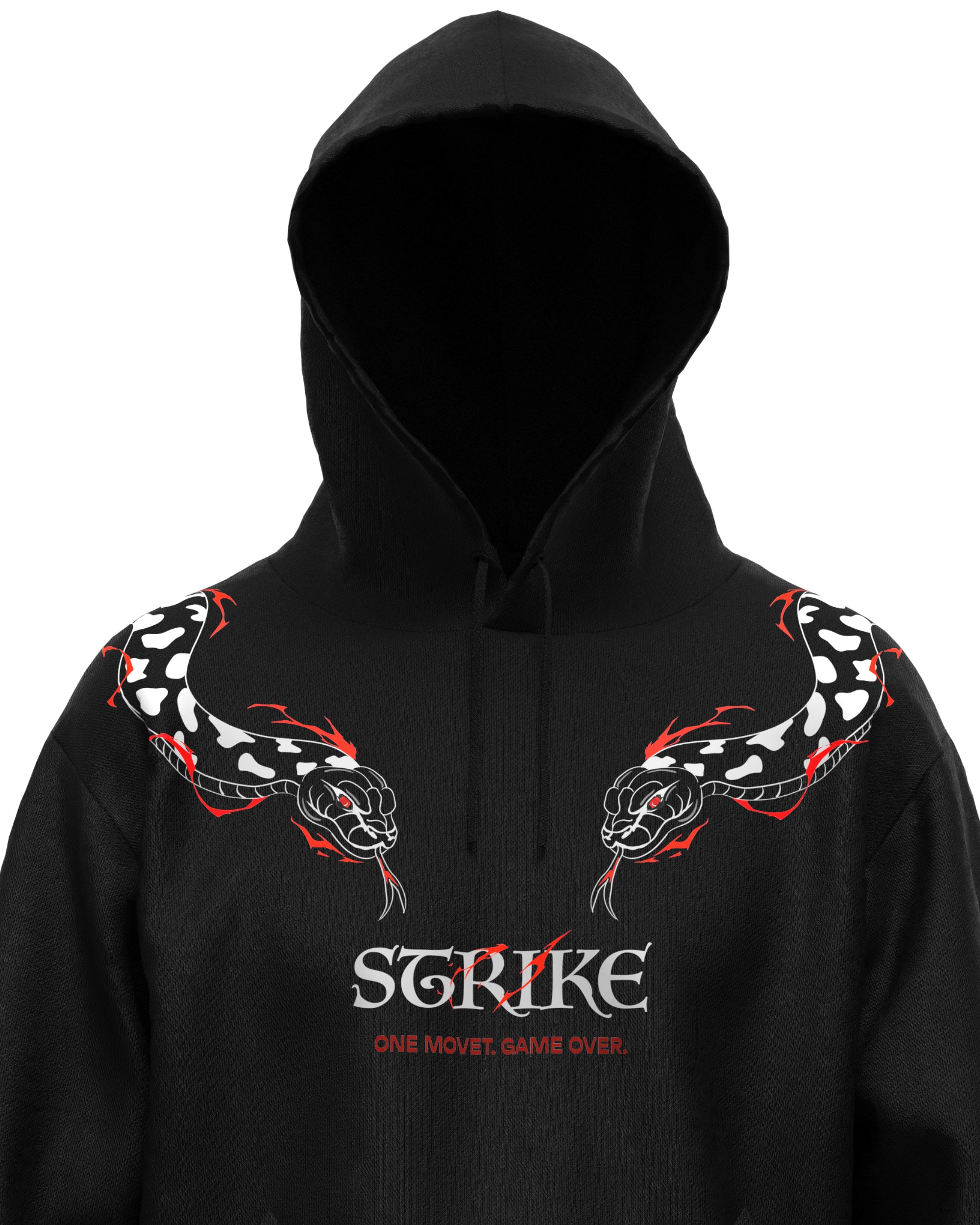 Black hoodie with snake design