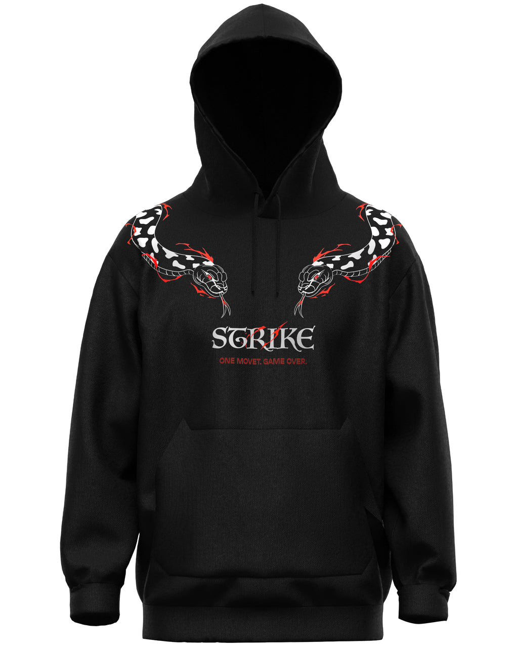 Black hoodie with snake design