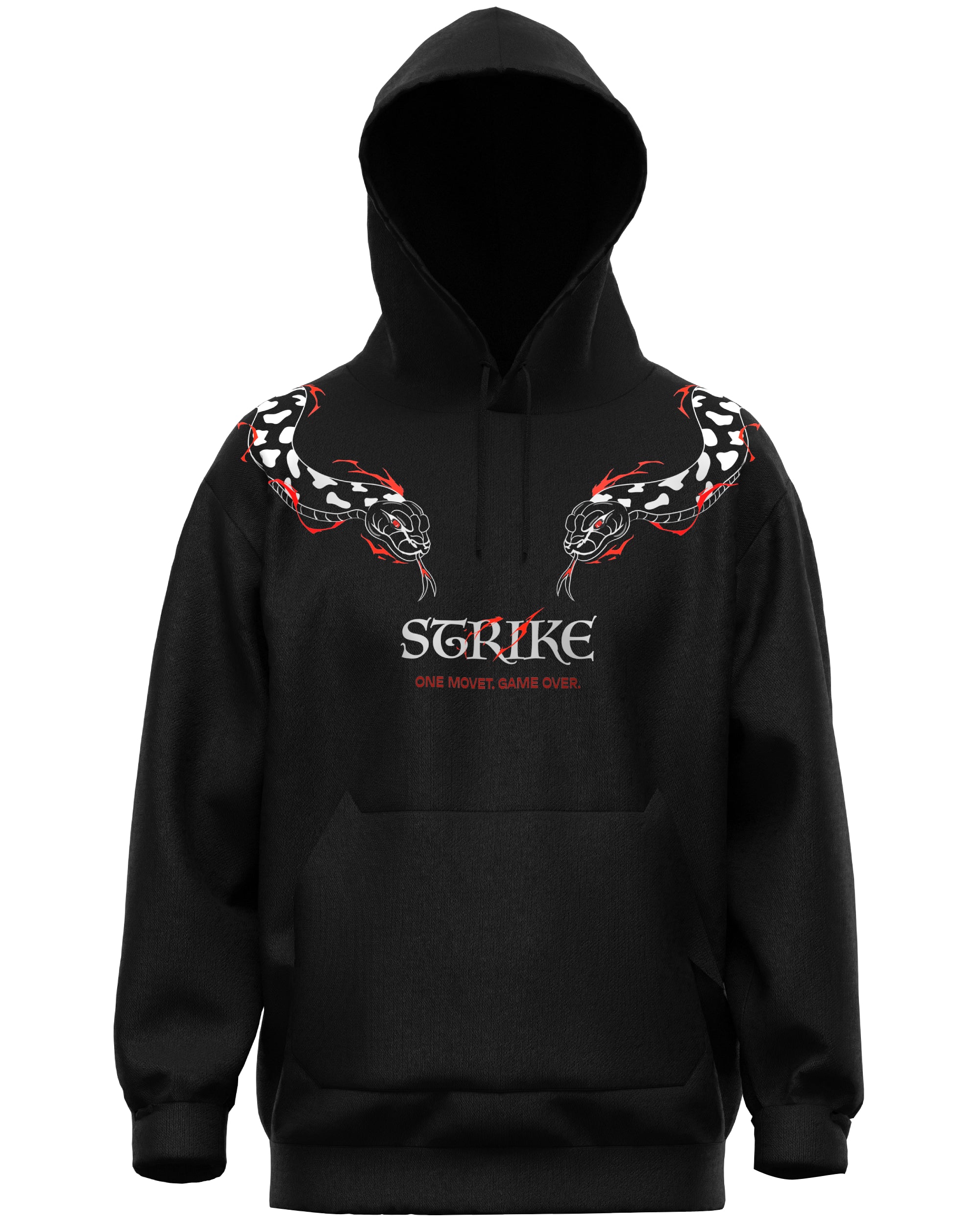 Black hoodie with snake design