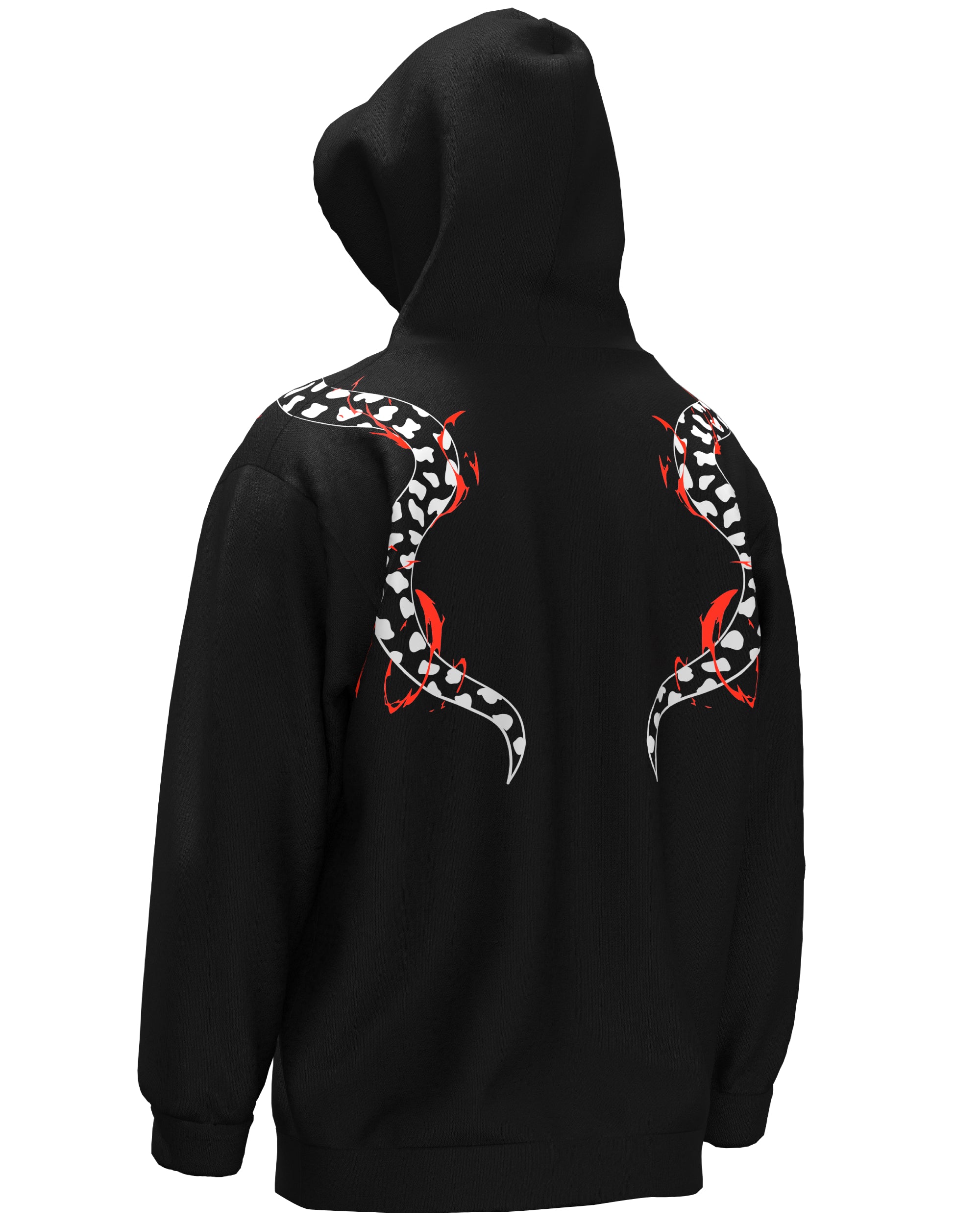 Black hoodie with snake design